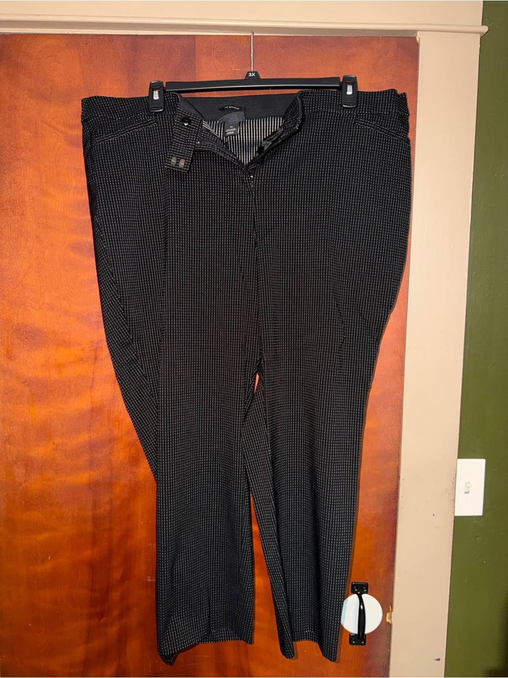 Lane Bryant Black Micro-Check Ankle Pants